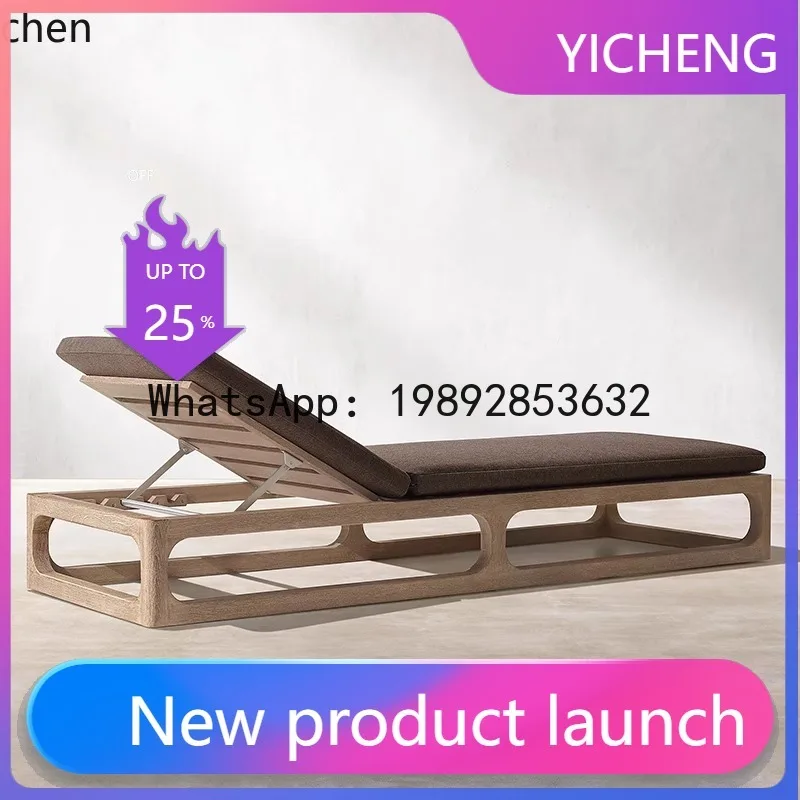 A3-4 Outdoor Reclining Bed Courtyard Swimming Pool Reclining Chair Waterproof Sunscreen Beach Chair