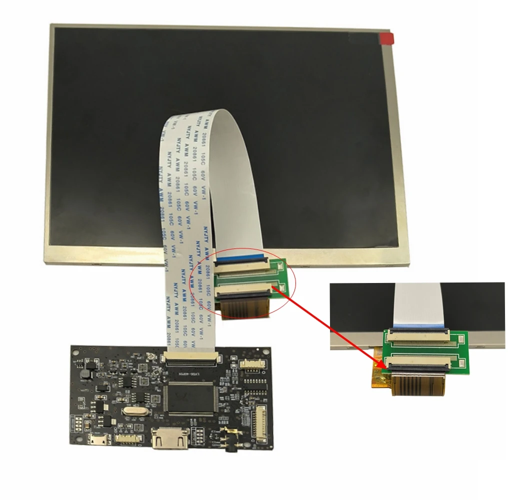 Imagem -03 - Hdmi Controlador Driver Board Painel Kit Monitor Tela Lcd Hj080ia01e He080ia-01d 1024x768 8