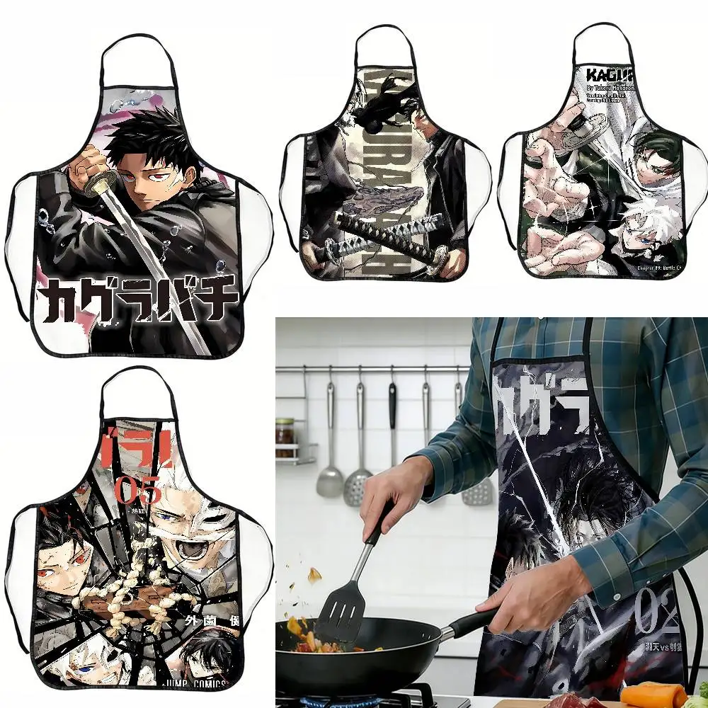 

Anime K_KagurabachiS Cartoon Unisex Bib Apron Adult Women Men Chef Tablier Cuisine For Cooking Kitchen Baking