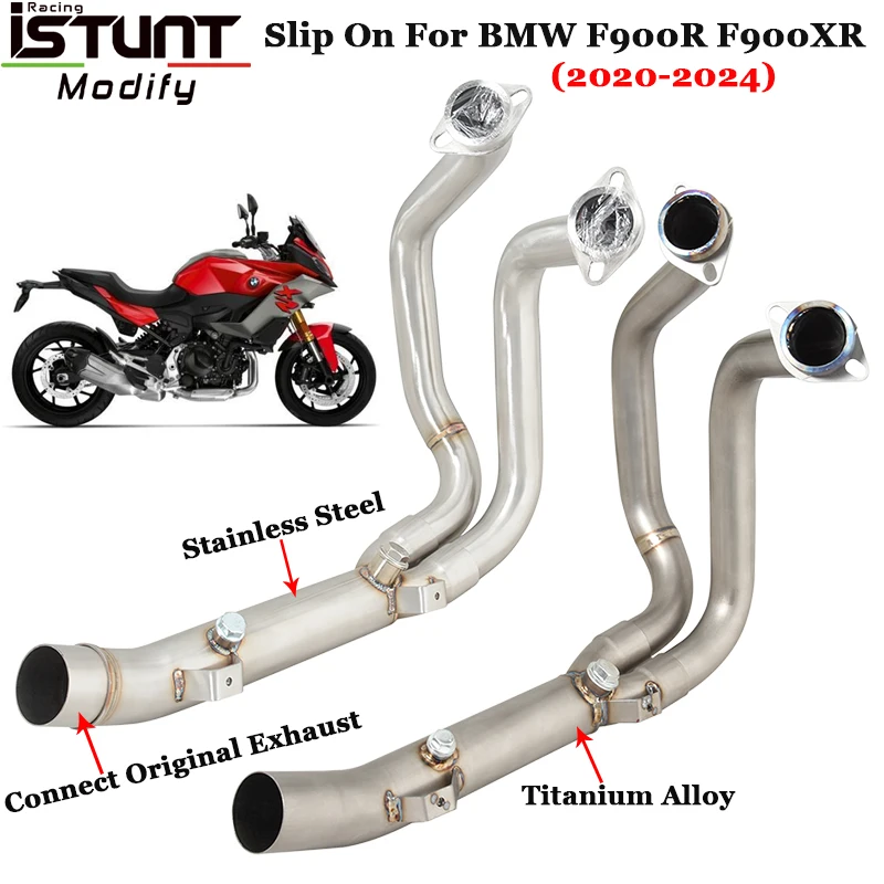 

Motorcycle Exhaust Systems For BMW F900XR F900R 2020-2024 Titanium Alloy Escape Slip On Front Link Pipe Connect Original Muffler