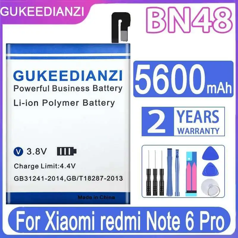 

Long-Lasting 5600Mah Premium Replacement For Xiaomi Redmi Note 6 Pro BN48 Mobile Phone Battery