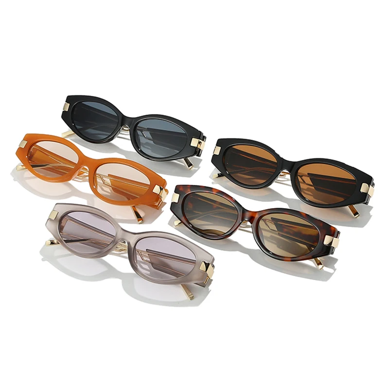 JNPCXI جديد Ins شعبية موضة عين القط النظارات الشمسية النساء ظلال UV400 الرجعية الرجال البيضاوي عدسة فاسق نظارات شمسية