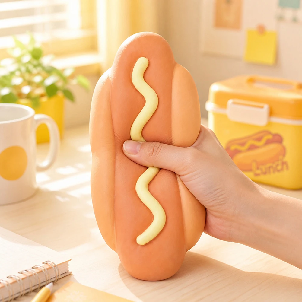 Cheese Hot Dog Squishies Toy,Anxiety Relief Fidgets Ventilate And Relieve Stress Toys,Slow-Rising Design,Effective Stress Relief