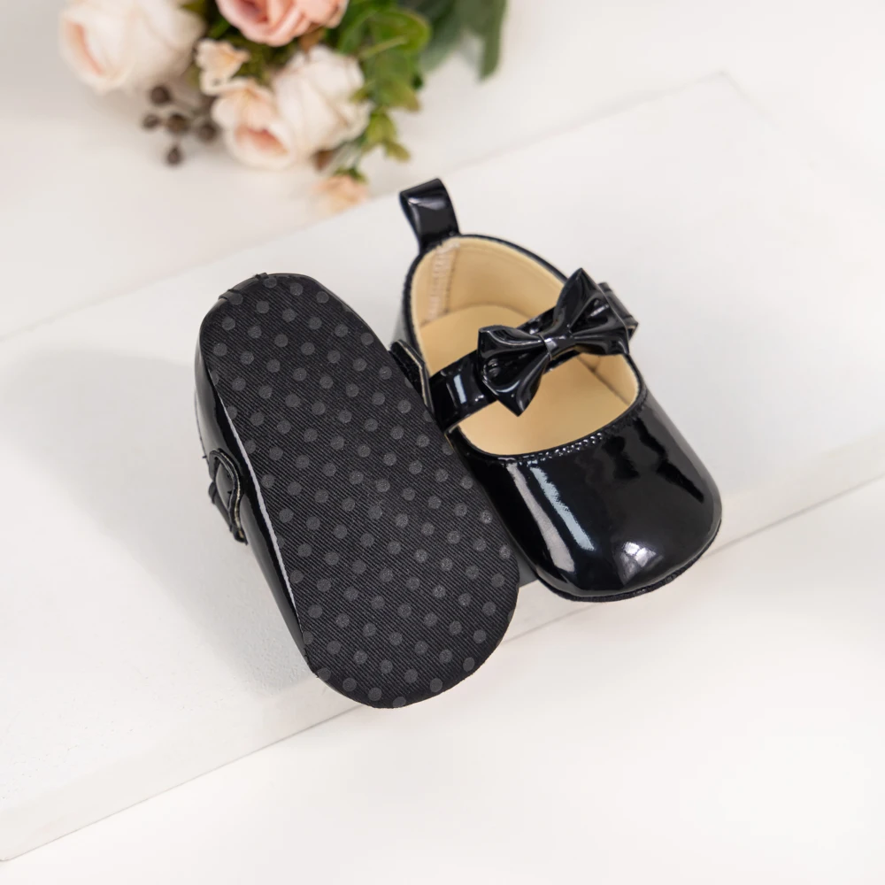 KIDSUN Nette Schleife PU Wohnungen Neugeborenen Rosa Baby Schuhe Rutschfeste Tuch Unten Schuhe Mädchen Elegante Atmungsaktive Baby Erste Wanderschuhe