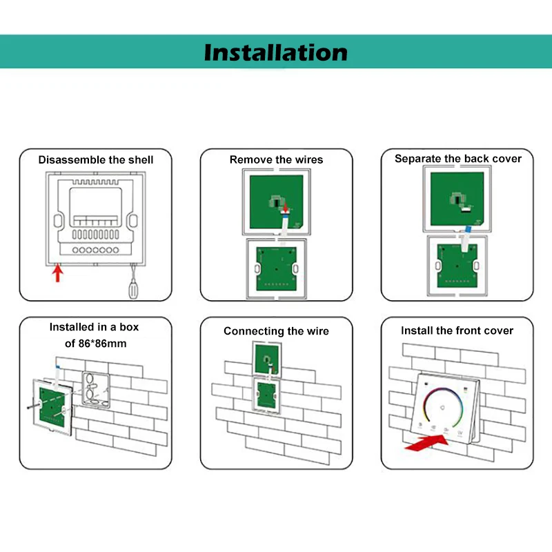 لوحة اللمس تحكم DC12V 24 فولت لون واحد CCT RGB RGBW LED قطاع ضوء الزجاج لوحة باهتة الحائط التبديل أضواء الشريط #6