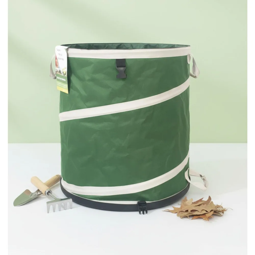 

46-Gallon Collapsible Trash Can with Hard Bottom - Multi-Use Yard Bag for Gardening, Camping & Laundry