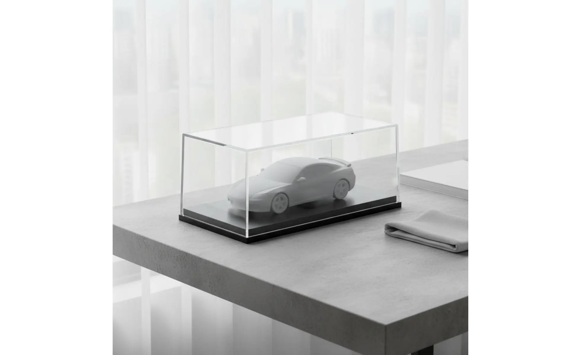 1:43 Car Display Case Dustproof Model Car Display Case Transparent Model Box Clear View Single Piece-Piece Molded for Desk