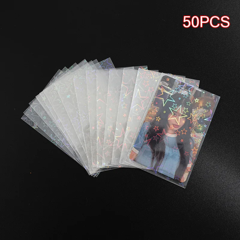 50Pcs/pack INS Toploader Glittery Love Heart Photocard Sleeves Korean Idol Photo Cards Protective Cover Photos Card Protector