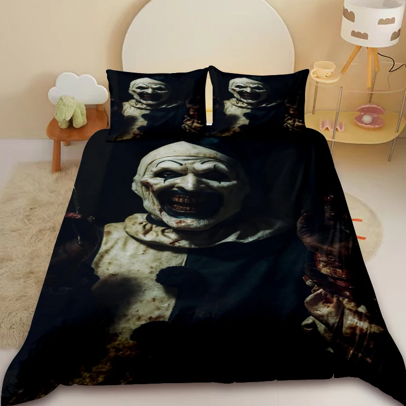 

Duvet Cover (Pennywise) - IT Bedding Set, includes one duvet cover and two pillowcases, single/double sizes, children's gift.