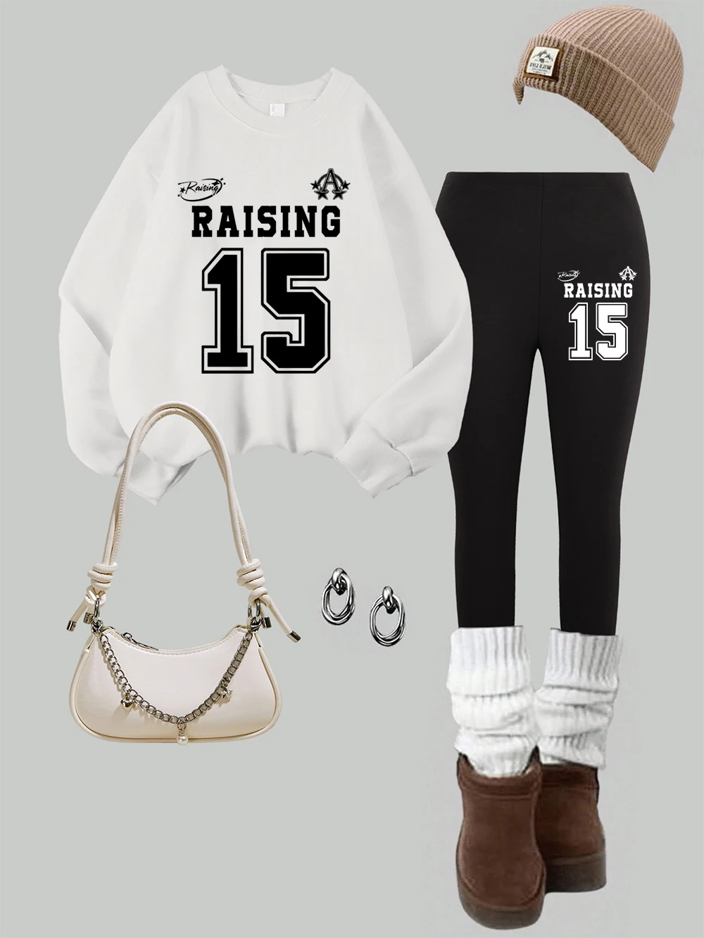 Женские толстовки с принтом из 2 предметов, комплект леггинсов, зимние теплые флисовые штаны с капюшоном, базовая женская одежда для бега