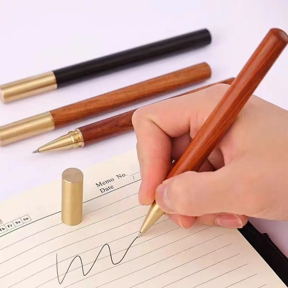 

Luxury Wooden Ballpoint Pen 0.5mm Tip Quick-drying Gel Pen Writing Pen Stationery Gift