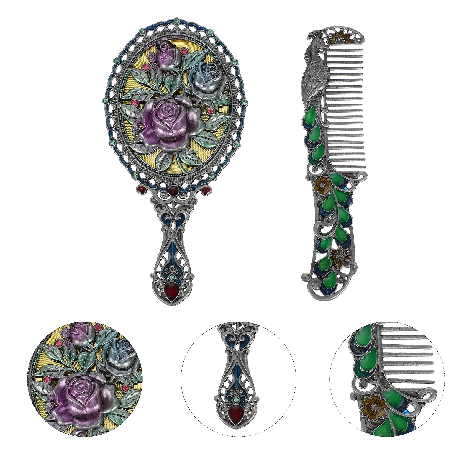 Retro spiegelhandvat Slijtvaste spiegels Klein reisbedrijf Draagbare badkamer Slaapkamer Kantoor