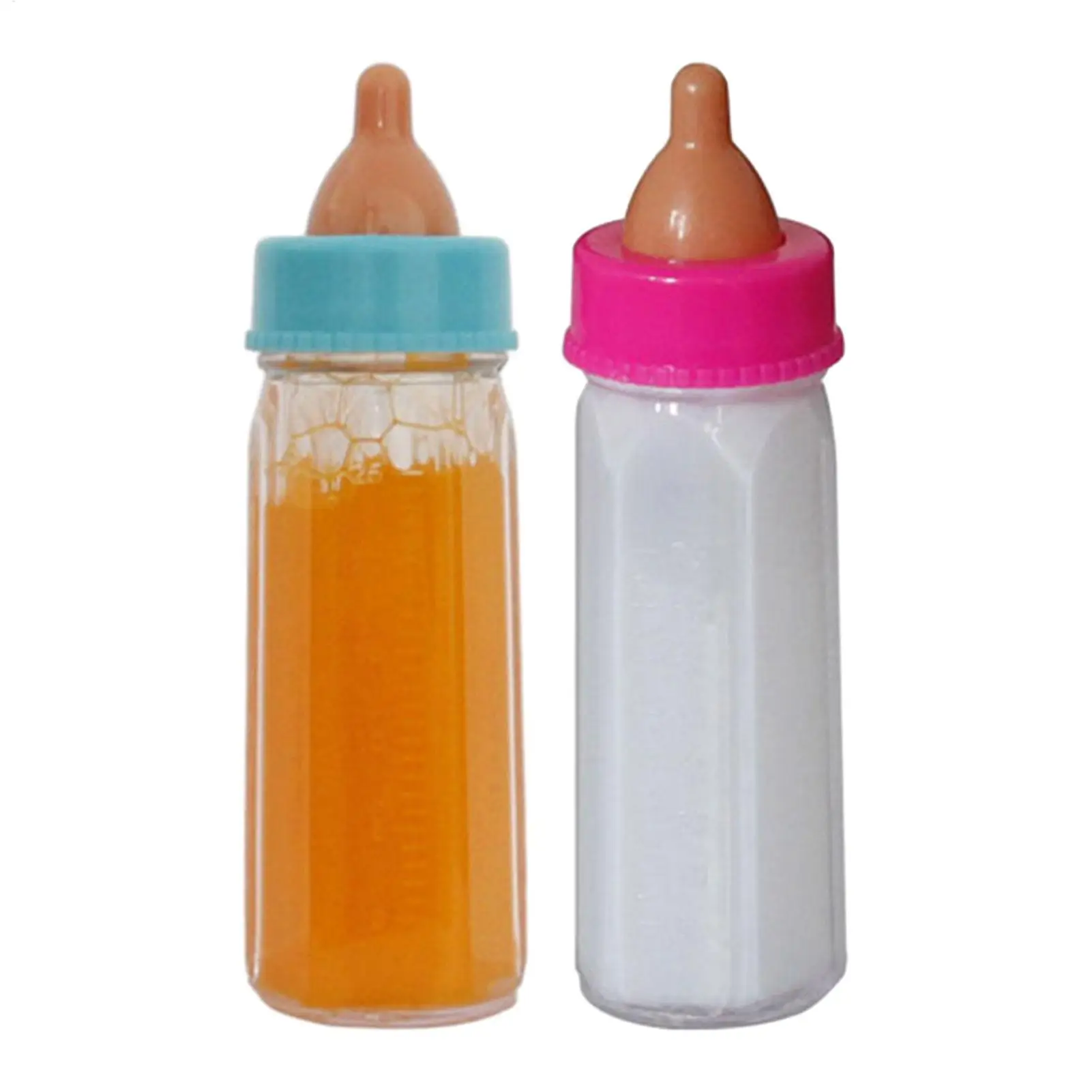 Baby Doll Feeding Bottle Disappearing Milk/Juice Magic Bottle Pretend Play Feeding Toy for Kids Gift Dolls Accessories