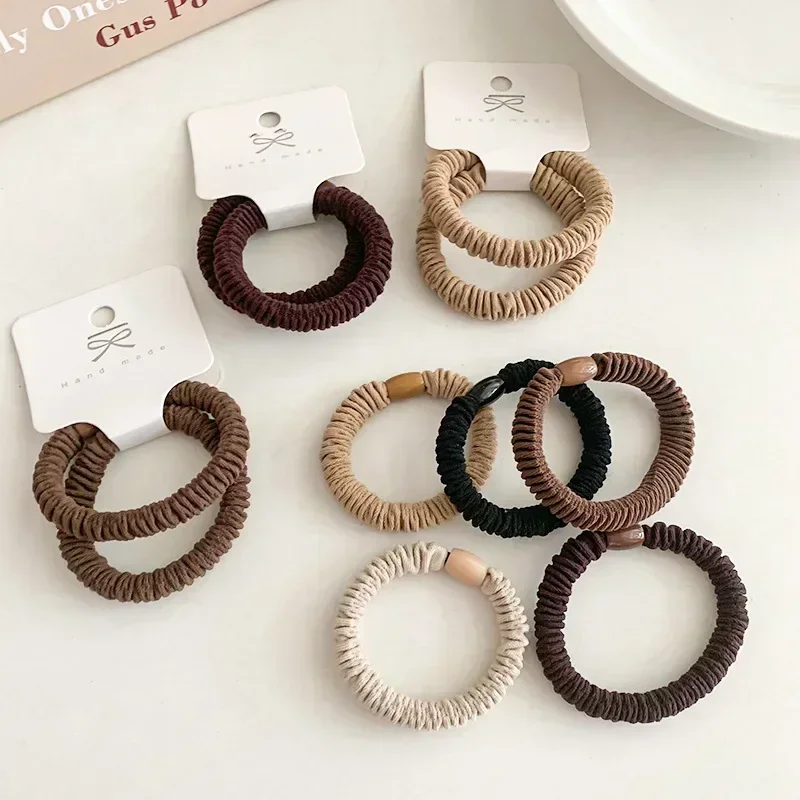 2pc Elegant Wide Fold Good High Elastic Hairbands Hair Tie Rope for Women Girls Kids Ponytail Holder Cute Hair Accessories