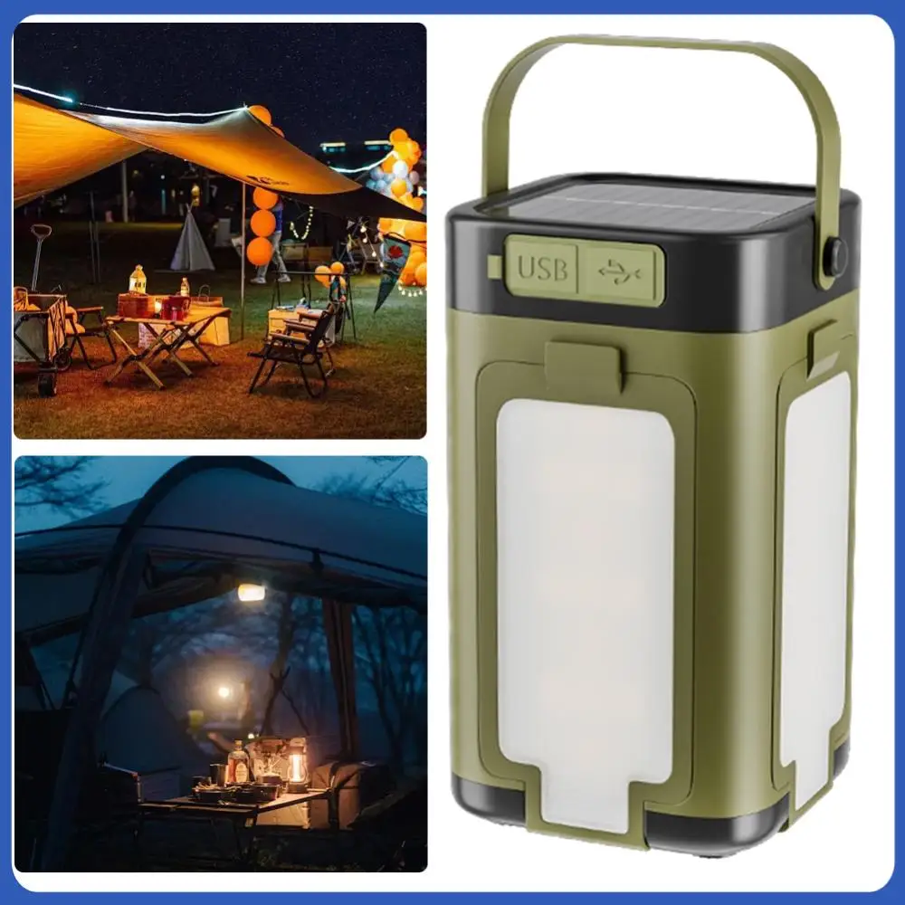 Foldable Camping Light Power Bank Rechargeable Lantern Waterproof Solar Camping Lantern Portable Flashlight for Camping Hiking