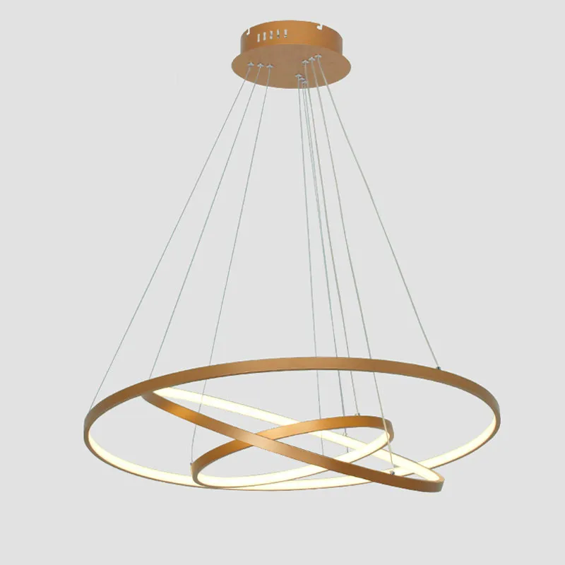 Gold Black Led Ceiling Light Hang lamp Circle Rings   Lamp For Living room Dining  Bed Home Lighting Fixtures