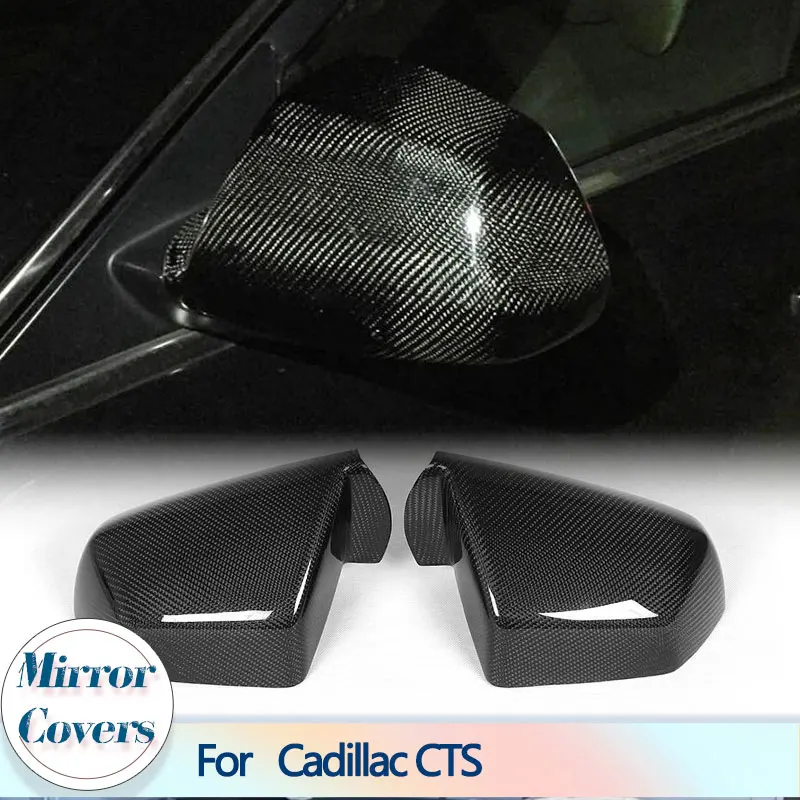 Dry Carbon Fiber Car Rear View Mirror Covers Caps for Cadillac CTS 2009 - 2013 Add On Side Mirror Caps Shell