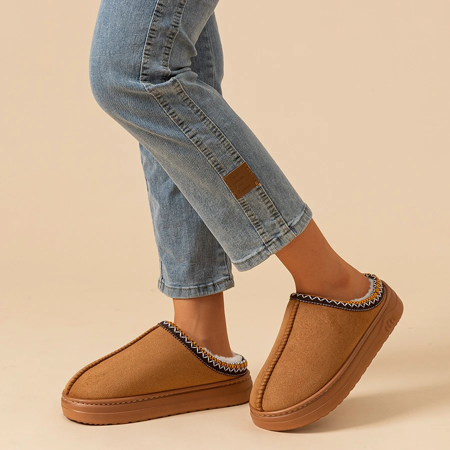 Soft Winter Bedroom Cozy Plush Women's Slippers Boots Indoor Leisure Fashion Warm Non-slip Fuzzy Couples Girl's Home Shoes