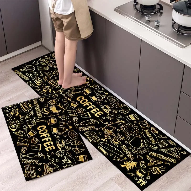 

Fashion Coffee Nordic Style Kitchen Mat Floor Carpet Long Strip Door Modern Home Decor Bedroom Living Room Rug Bathroom Doormat