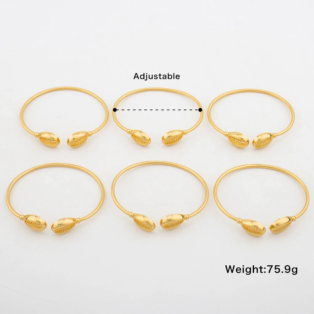 Gold Color Cuff Bangle Set for African Women Exquisite Charm Bangle New Design Hand Bracelet Jewelry Set Accessories wholesale