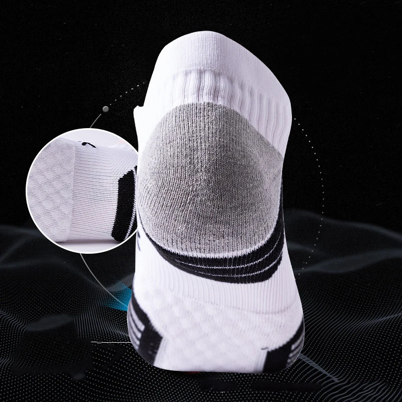 Professional Sports Socks Men Terry Padded Non Slip Basketball   Short Tube Running Sweat Absorbent Breathable Deodorant