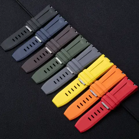 Superkvalitets ändlänks snabbkopplingsklockarmband 28mm herr för AP-rem 15720 mjukt FKM fluorgummiarmbandstillbehör 10 best sales g shock ap-fodral - №10