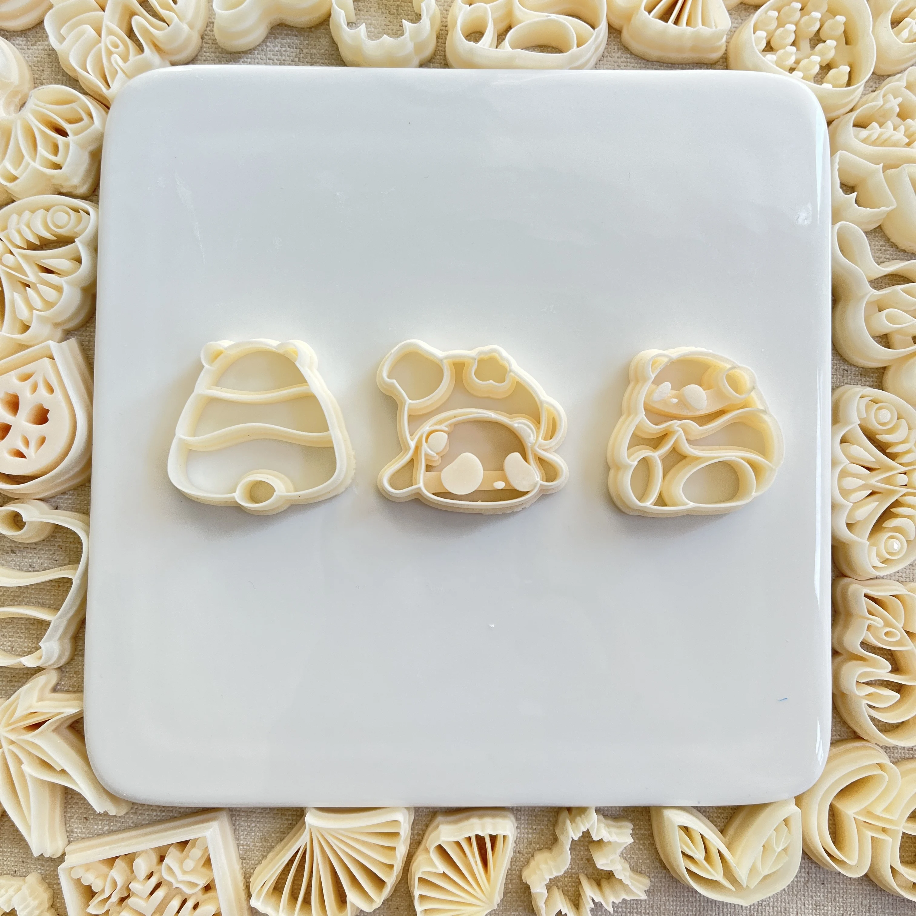 Chinesischer nationaler Schatz niedlicher Panda geformte 3 Arten Ton schneide formen für DIY Ohrringe Schmuck herstellung – Detail 4