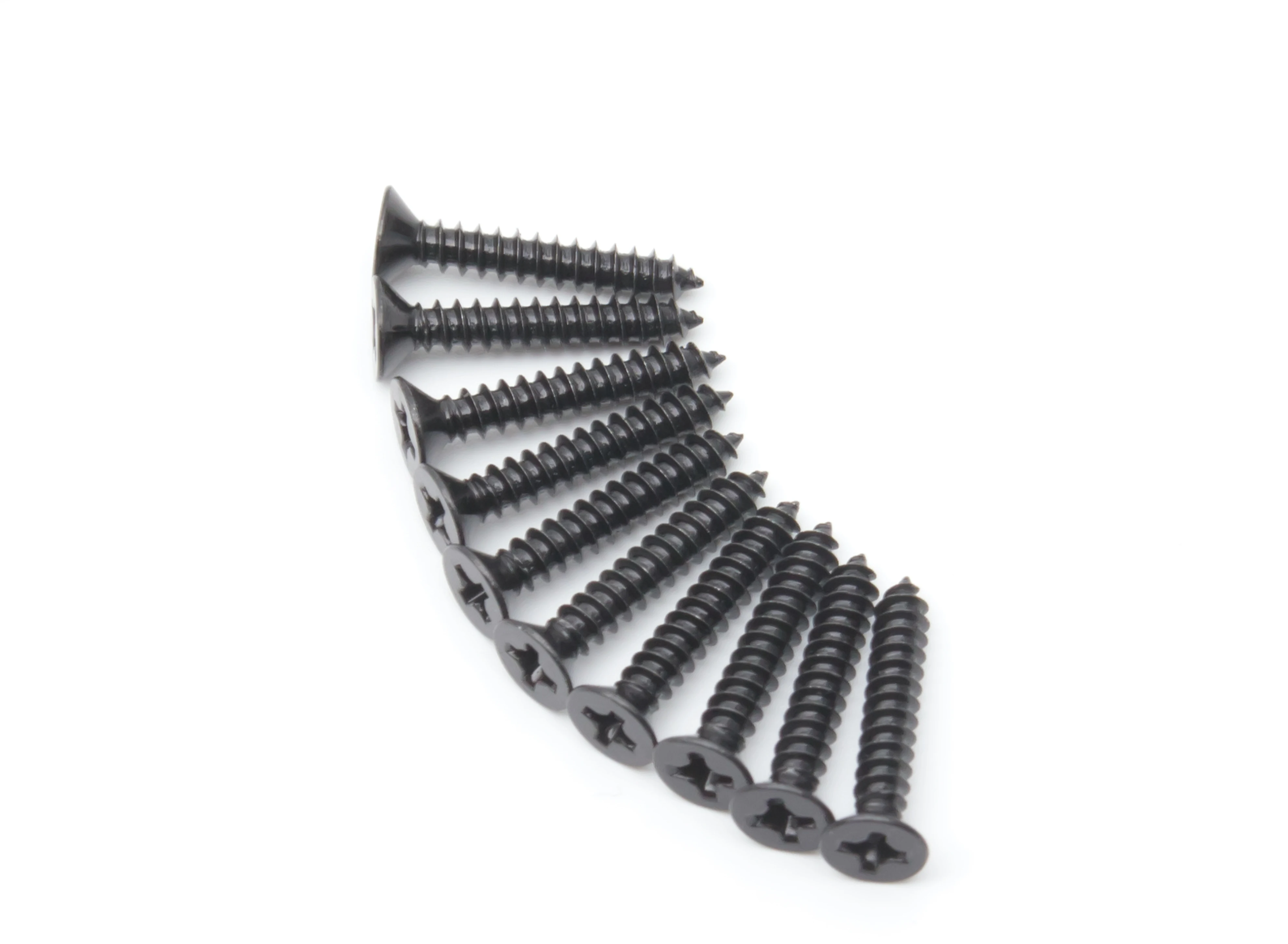 Screw Flat Head Phillips M3x18mm Self Tapping Steel Black (10pcs)