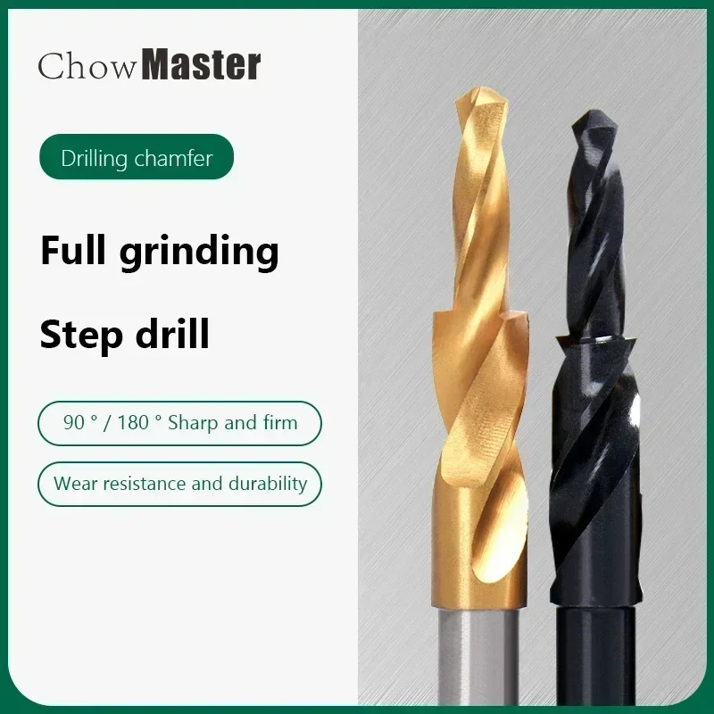 

Chowmaster Customized HSS Dual Cutting Bit Counterbore Twist Step Drill for Metal 90 180 Degree Cone Drilling Tool