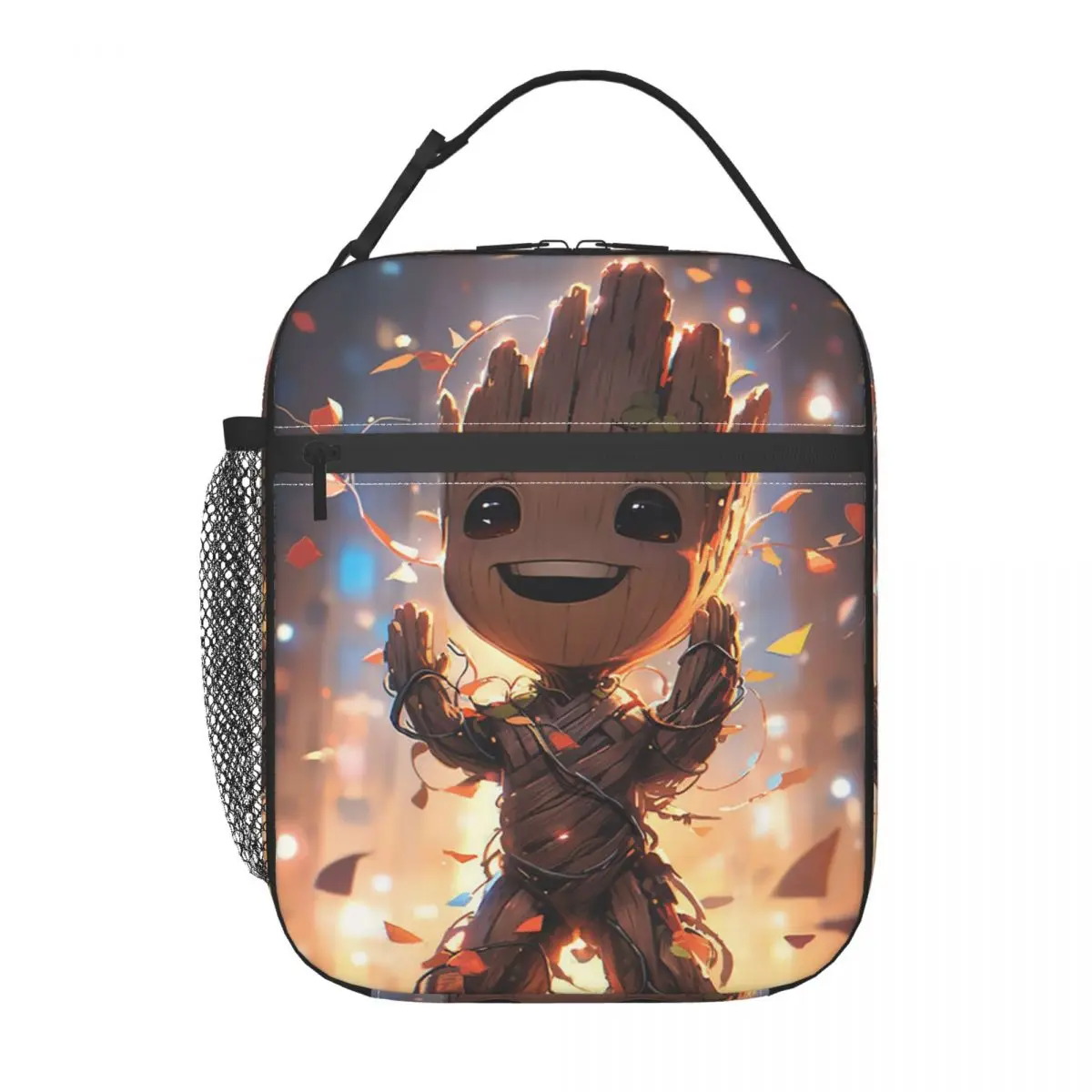 

Custom Guardians Of The Galaxy Groot Insulated Lunch Bag for Work School Food Portable Cooler Thermal Lunch Box Women Kids