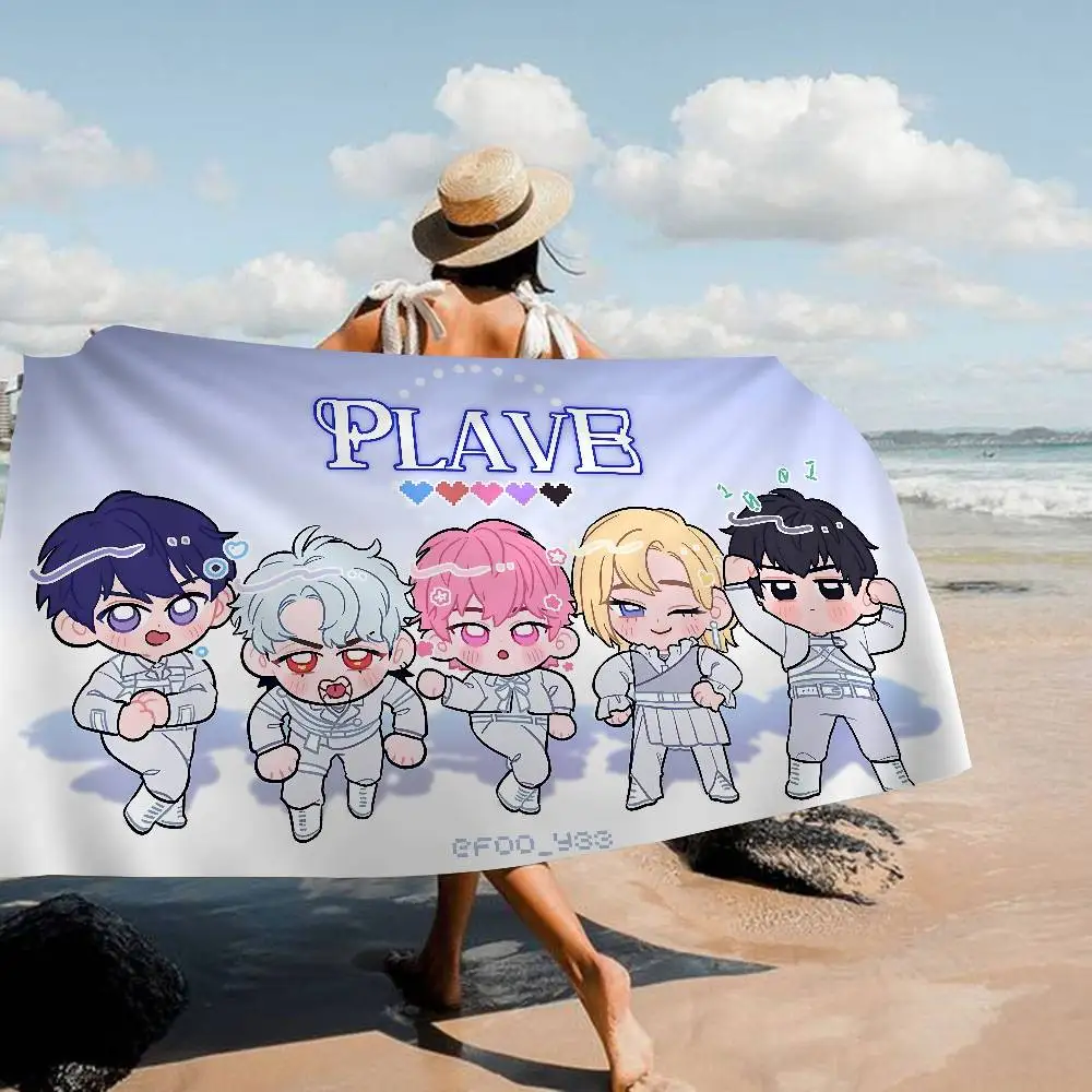 KPOP PLAVE Microfiber Printed Beach Towel Mountain Climbing Yoga Beach Swimming Running Absorbent Soft Towel