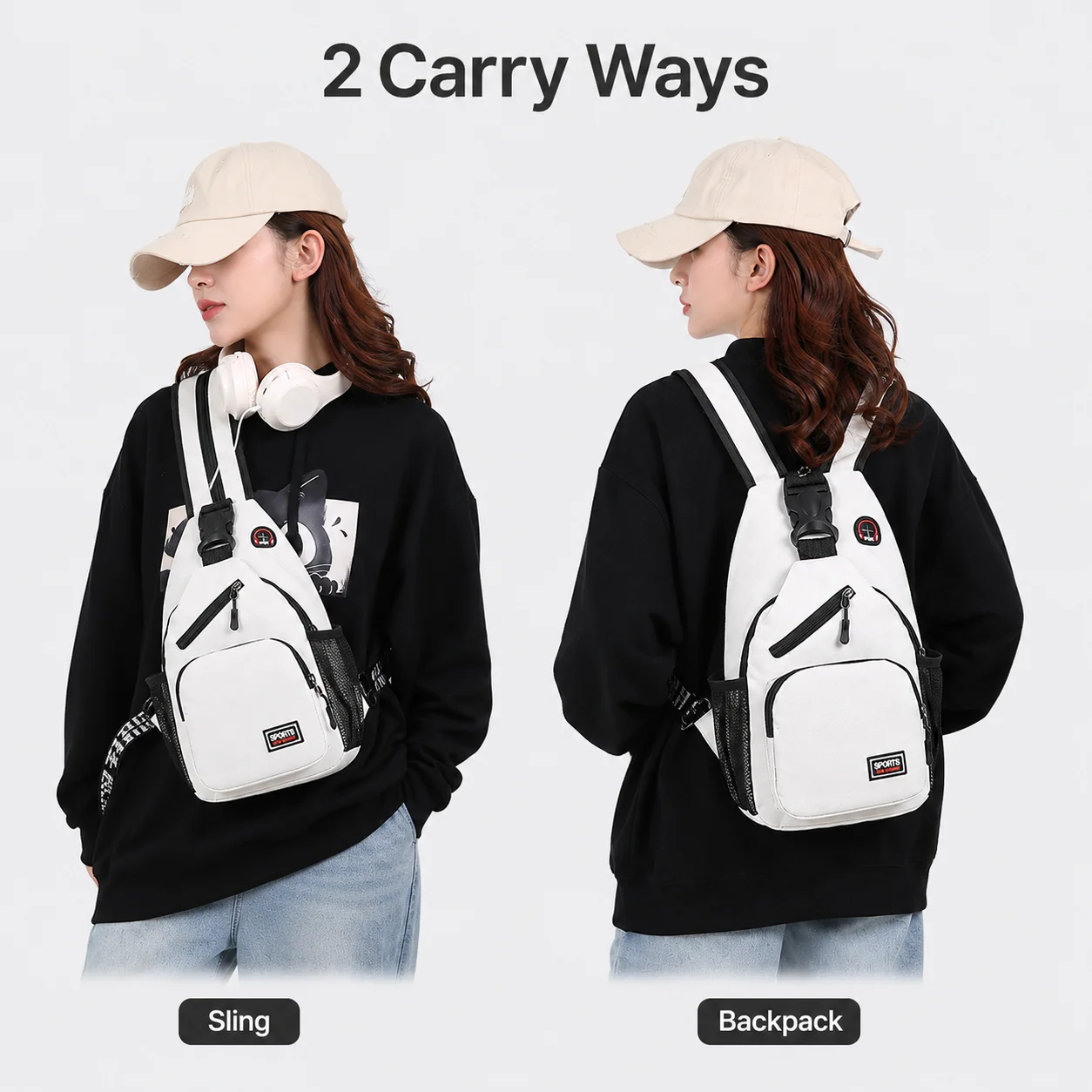 Mochila Convertible de Moda para Mujer y Hombre, Bolso Bandolera de Gran Capacidad, Bolso de Pecho Multibolsillos para Viajes
