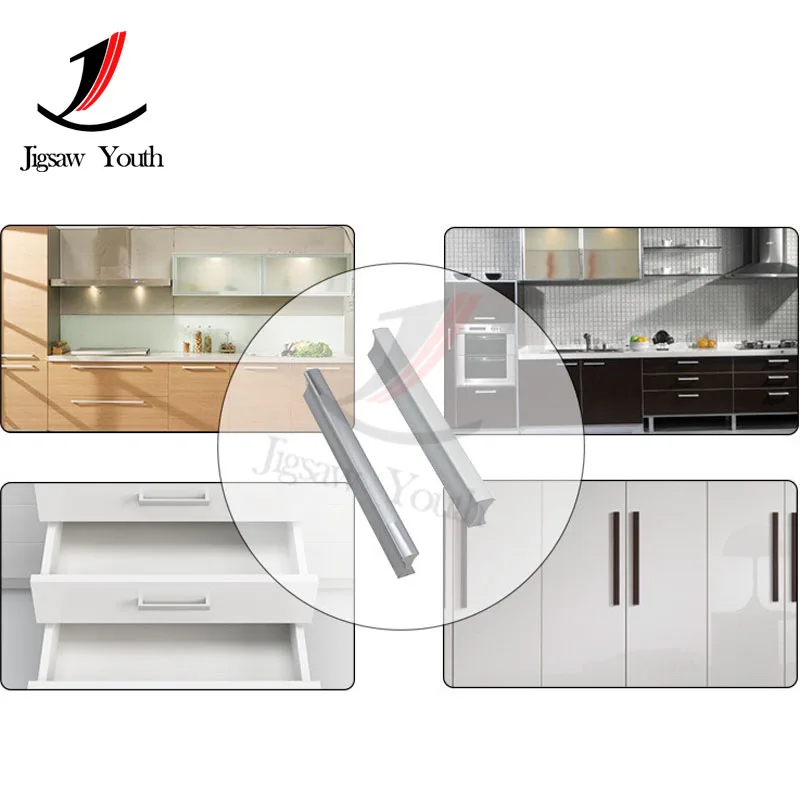 64-1000 مللي متر المطبخ مقابض للخزانة وتسحب الأسود الفضة مضمد خزانة الأثاث مقابض الأبواب الألومنيوم مقابض أدراج الأجهزة