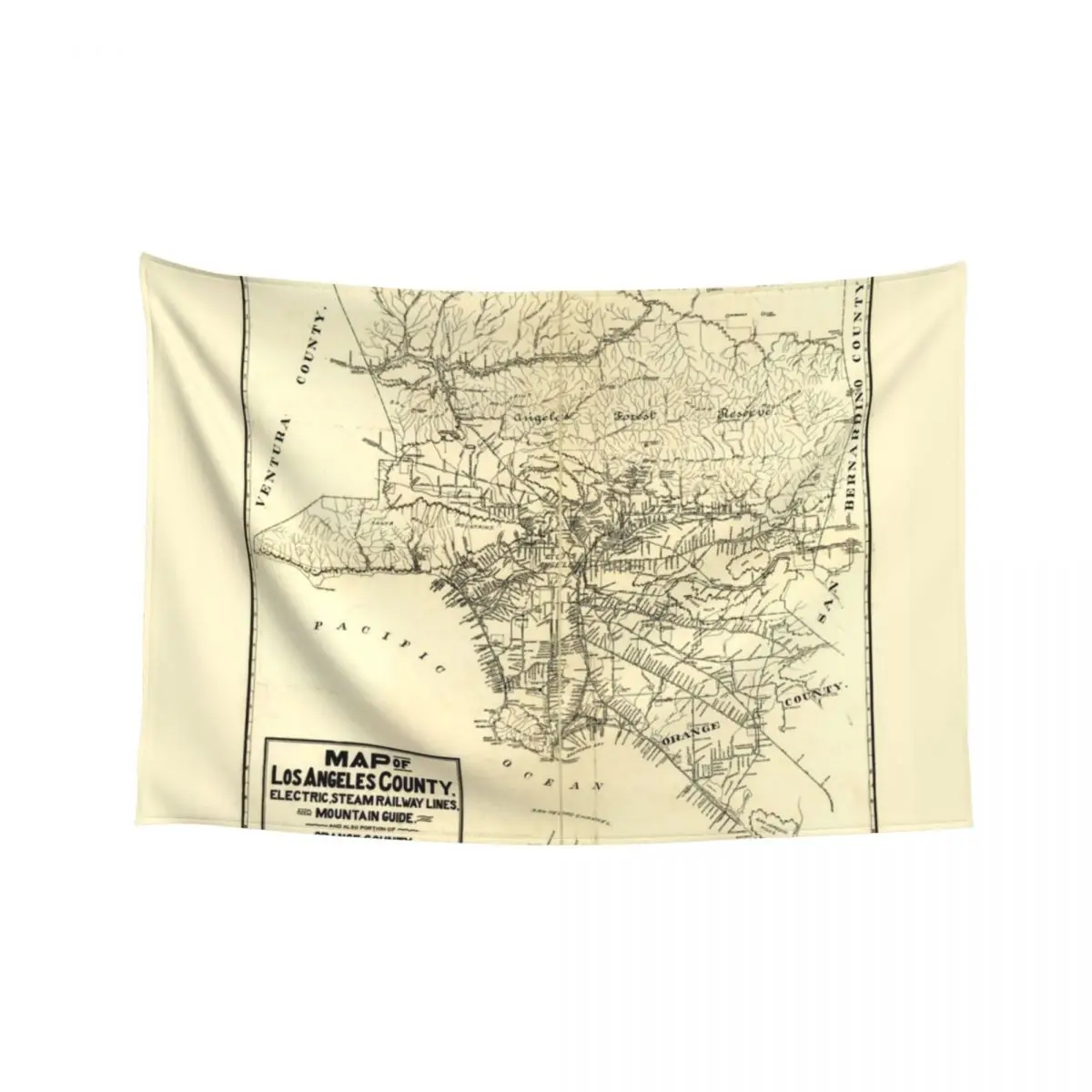 

Map of Los Angeles County (1912) Tapestry Cute Room Decor Aesthetic Decoration Wall Deco Tapestry