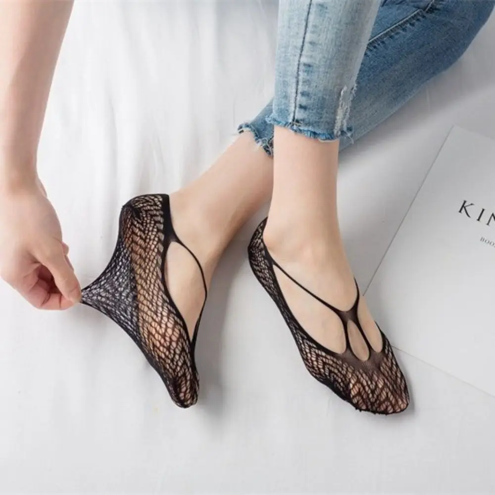 No Show Breathable Half Feet Hosiery Mesh High Heel Shoe Hosiery Invisible Sling Socks Women Velvet ​Socks Low Cut Boat Socks