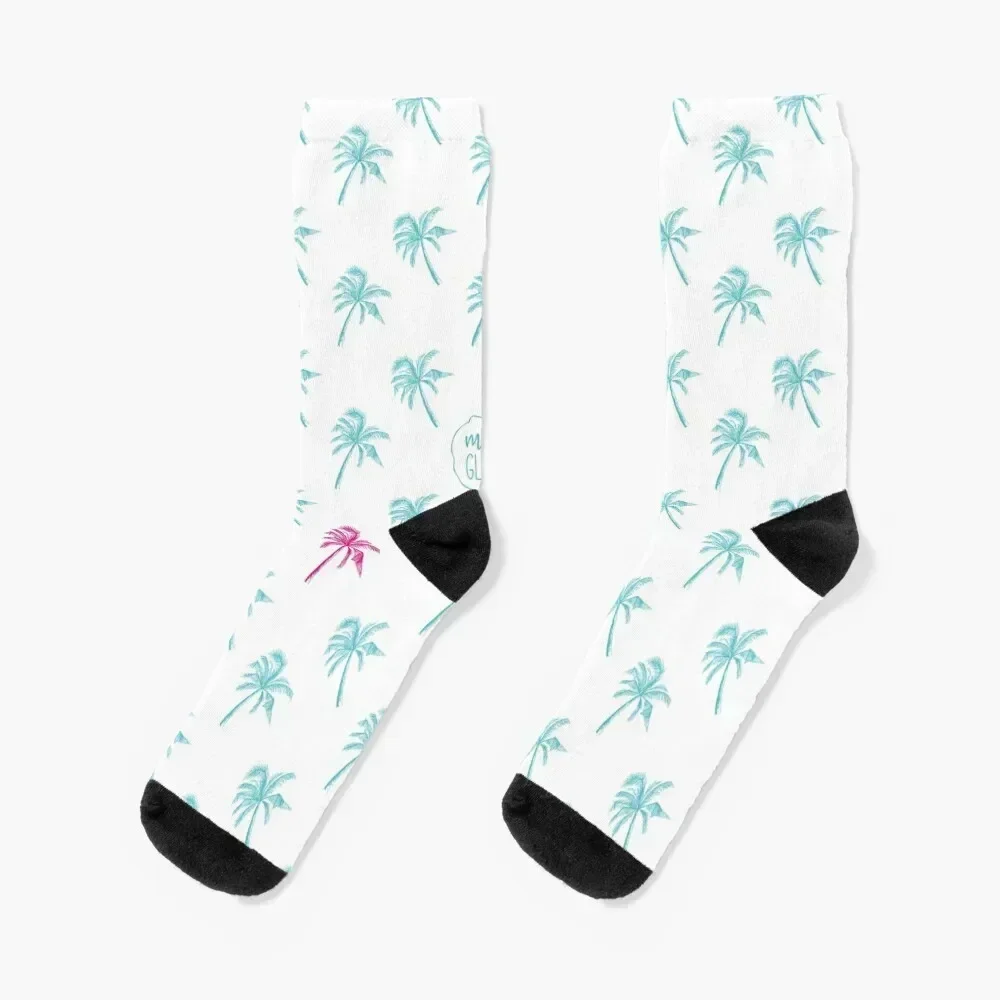Palmtree Mania calcetines blancos dibujos animados regalos deportivos personalizados kawaii calcetines de hombre para mujer