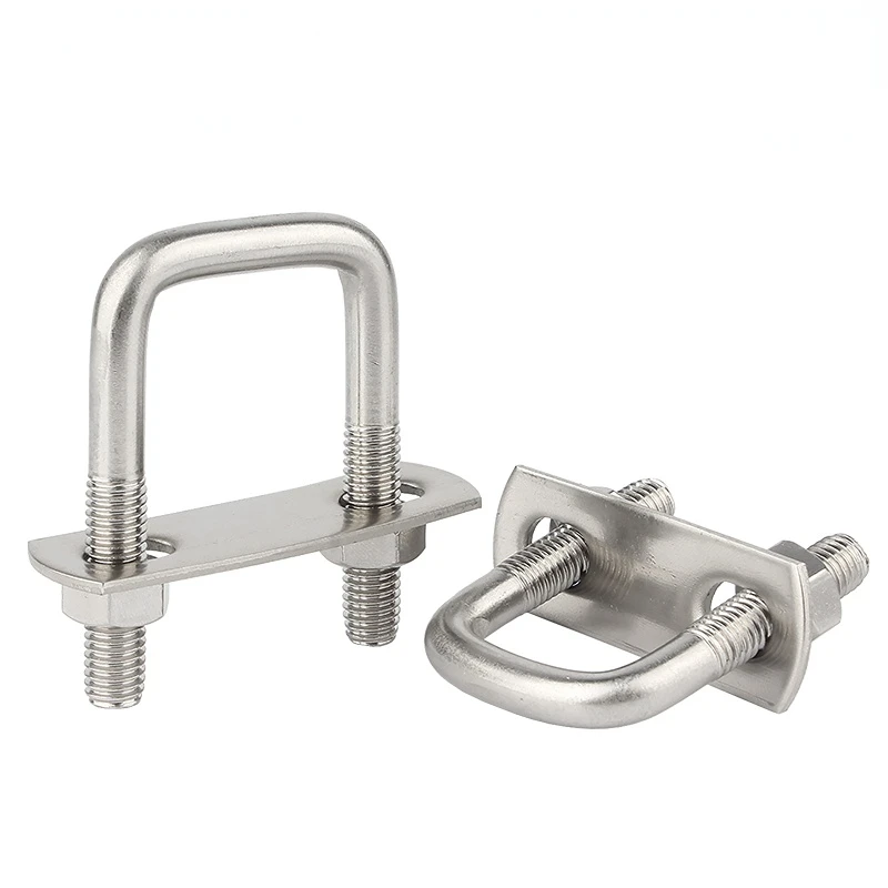 M6 M8 M10 304 Stainless Steel Square Clamp U-bolt Right Angle Screw Clamp U-clamp Square Clamp Right Angle U-bolt