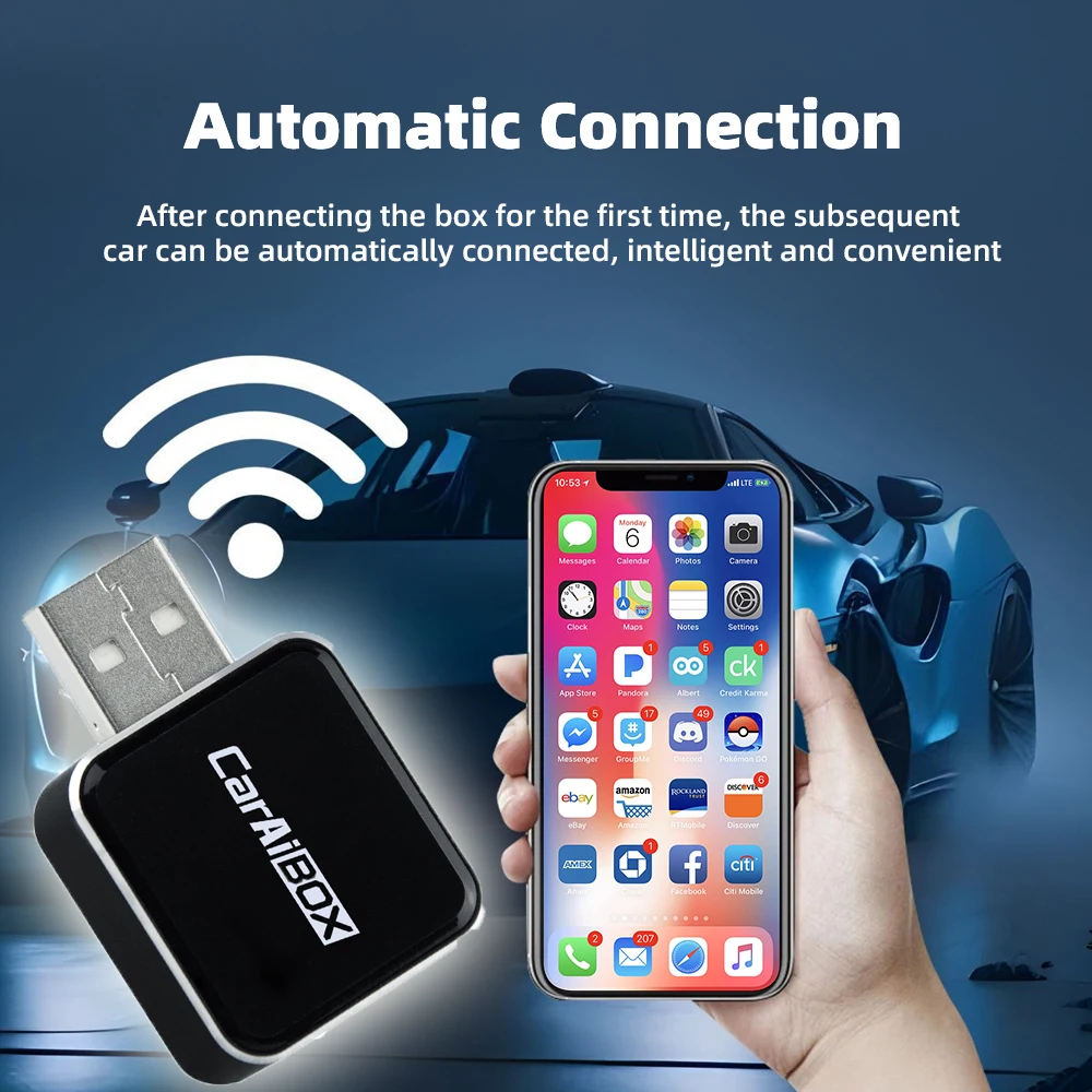 

2 в 1, автомобильный беспроводной смарт-адаптер с Wi-Fi