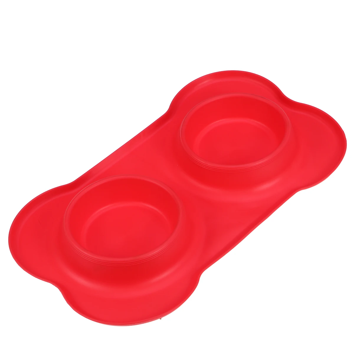

Pet Double Bowl 46X26.5X4Cm Silicone Stand Stainless Steel Dog Feeding Bowls No Spill Non Skid Washable For Pets Cats Dogs