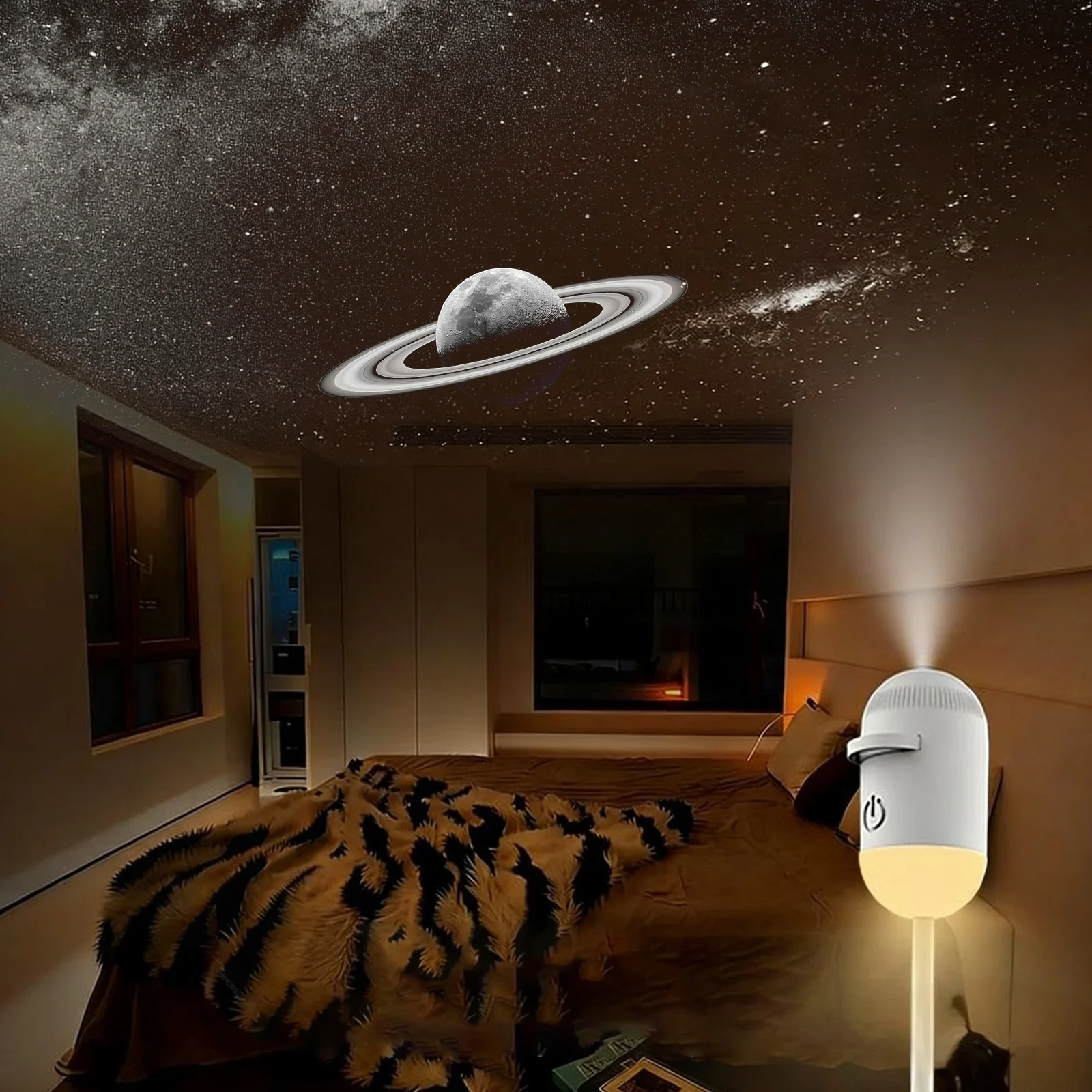 2 In 1 Usb Mini Galaxy Star Projector Night Light 12 Films Starry Sky Ambient Light For Car Home Decoration For Adults And Kids