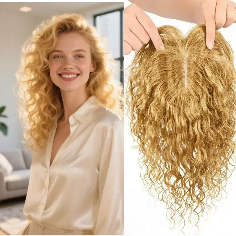 

Hand Made 100% Human Hair Topper Full Swiss Lace | Airy Construction Clip-in Hair Extensions | Body Wave Custom Wig