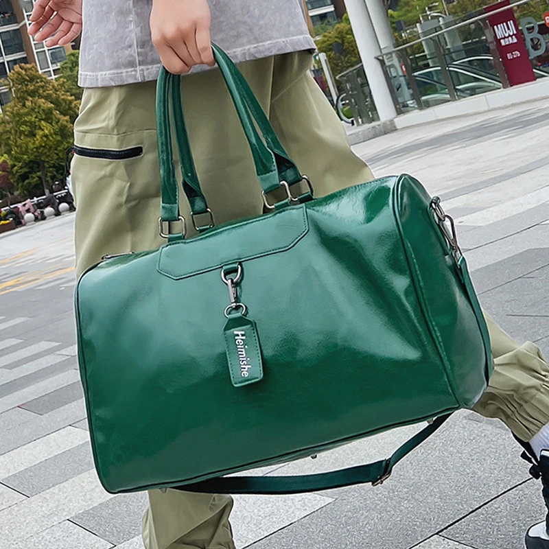 

Cross Border Patent Leather Waterproof PU Hand-held Large Capacity Leisure Short Distance Business Travel Luggage Storage Bag