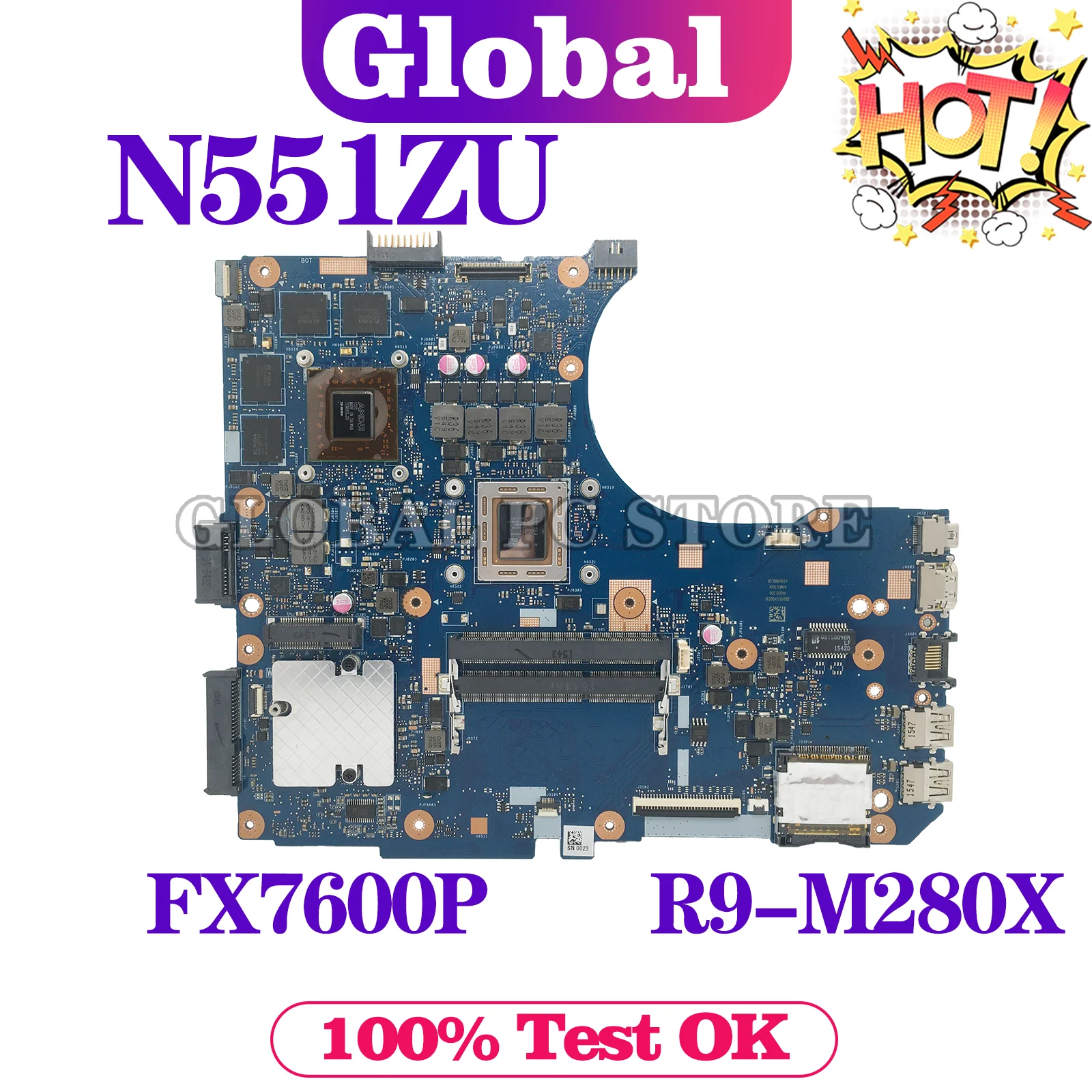 

Материнская плата KEFU N551ZU Материнская плата ASUS N551ZU N551Z для ноутбука с процессором: FX7600P графический процессор: Искусственная материнская плата, тест ОК