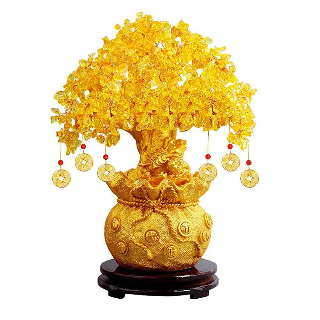 

Crystal Money Tree Feng Shui Bonsai for Fortune Money Good Luck Wealth Prosperity and Success，DIY Home Decoration，Christmas gift