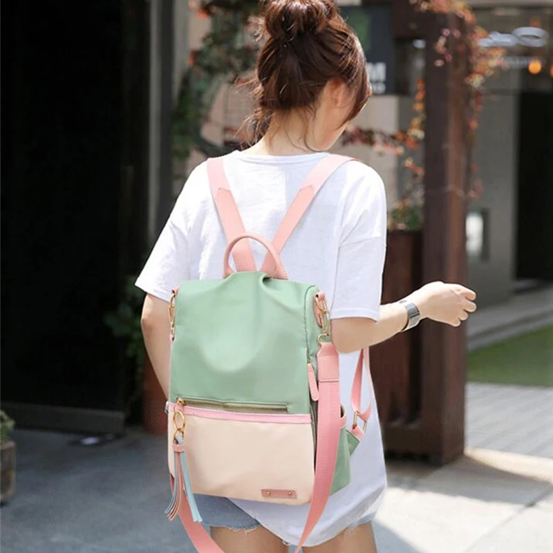 Fashion Backpack ,Women Candy Color Shoulder Bag, Oxford Cloth School Bag For Children, Travel Knapsack Bag