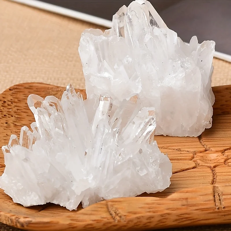 [Clear Quartz Cluster] 1pc Unique Clear Quartz Crystal Cluster - Natural Raw with Multiple Facets, Home Decor & Spiritual Crysta