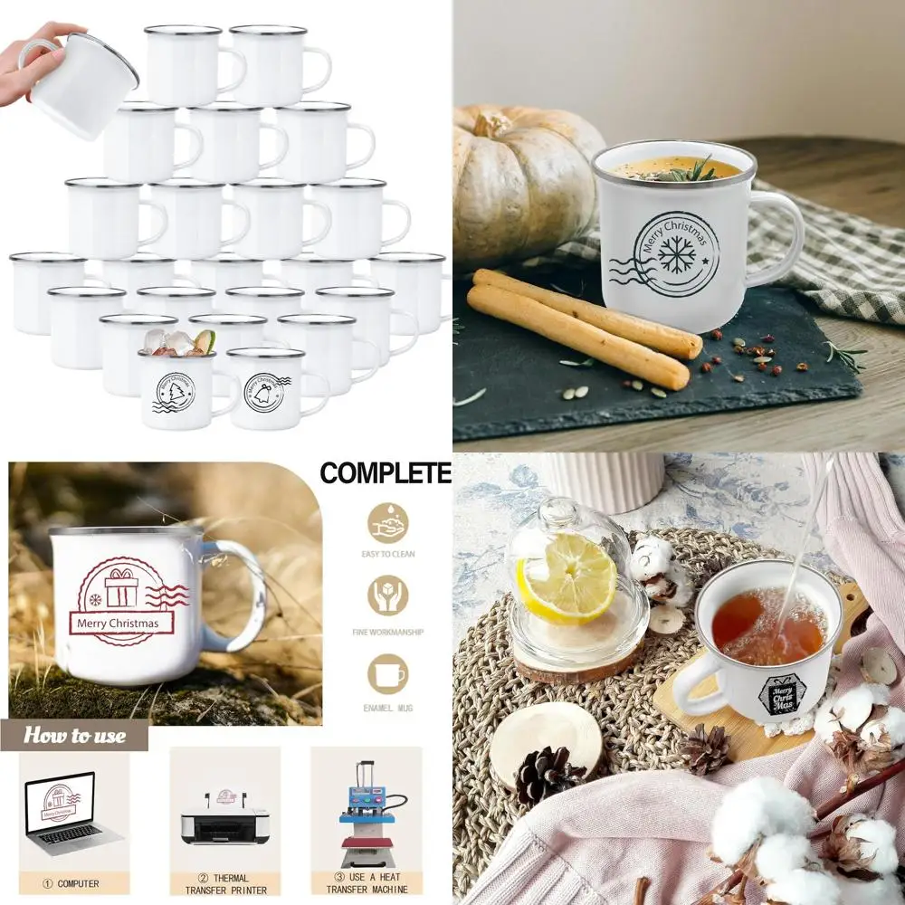 

Белая металлическая дорожная кружка на 12 унций с серебряным ободком для сублимационной печати, идеально подходит для подарков на открытом воздухе и своими руками