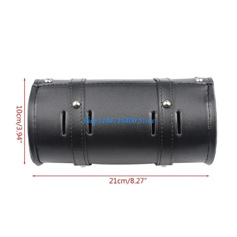 

y1gd Durable Motorcycle Leather Front Bag Black Tool Bag High Quality Tool Multifunctional Handlebar Bags