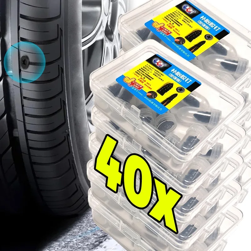 Vacuum Tire Repair Rubber Nails Quick Tubeless Tyre Puncture Repair Screw for Motorcycle Car Bike Electric Scooter Emergency Kit