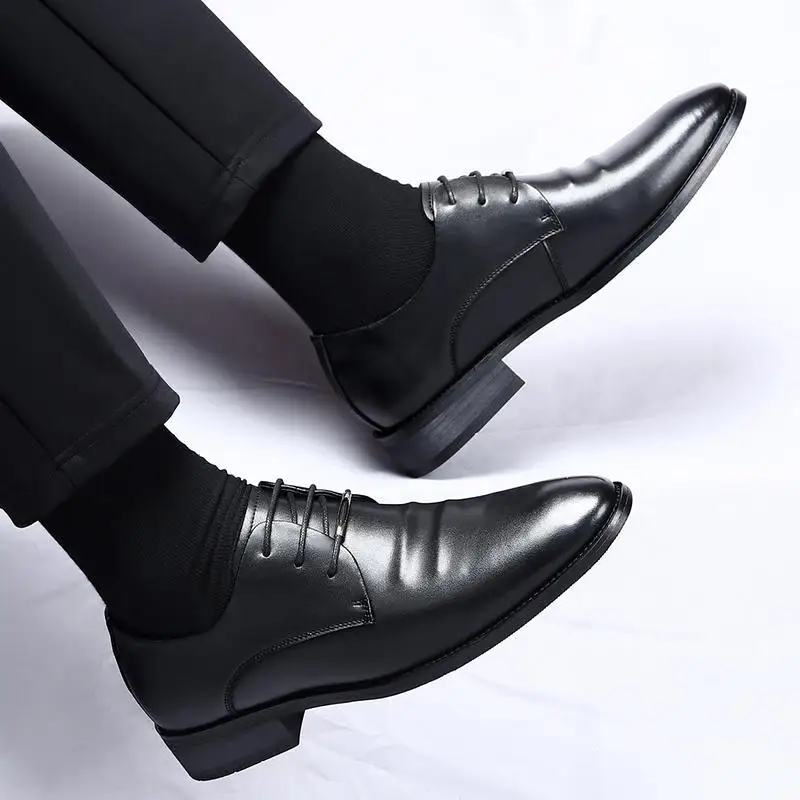 Party Boys Men's Retro Classic Office Business Casual Leather Business Dress Leather Shoes for Work